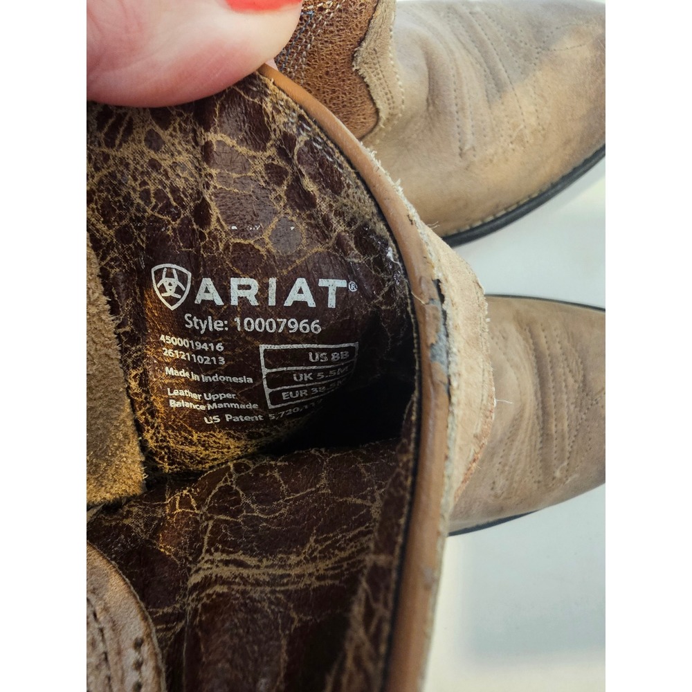Ariat Unbridled Ankle Boots Womens 8B Brown Distressed Leather Western 10007966 - Picture 5 of 7